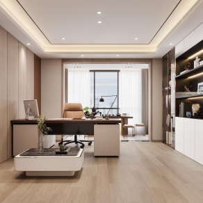 现代经理办公室3D模型下载